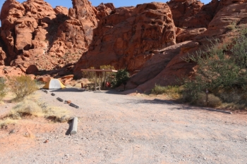 Camping in Arch Rock Campground part of Valley of Fire State Park - Nevada.