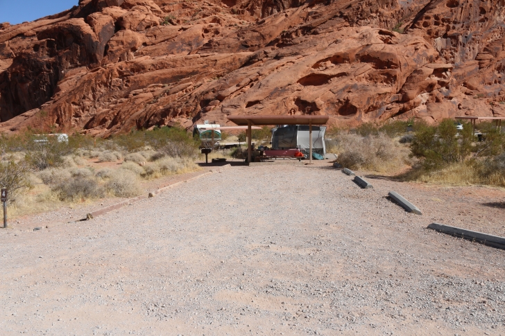 Camping in Arch Rock Campground part of Valley of Fire State Park - Nevada.