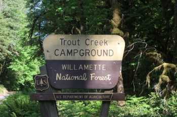 Trout Creek Campground on the South Santiam River