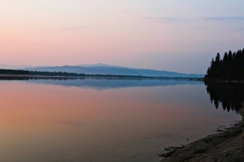 Sunrise on Cascade Lake from Amanita Campground.