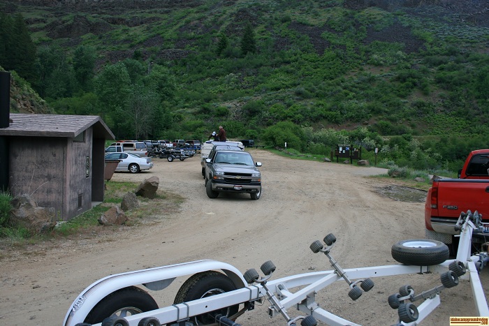 Parking at Elk Creek Boat Launch.
