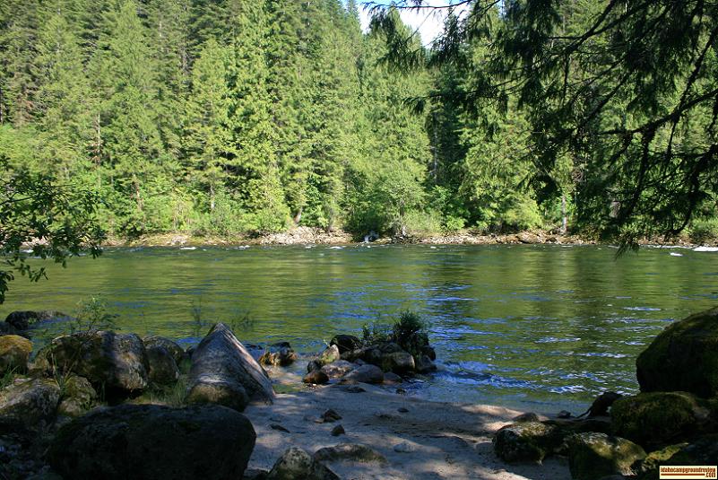 Apgar Campground on the Lochsa River in the Clearwater National Forest