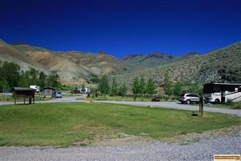 This is a view of the camping area in Bayhorse Recreation Site.