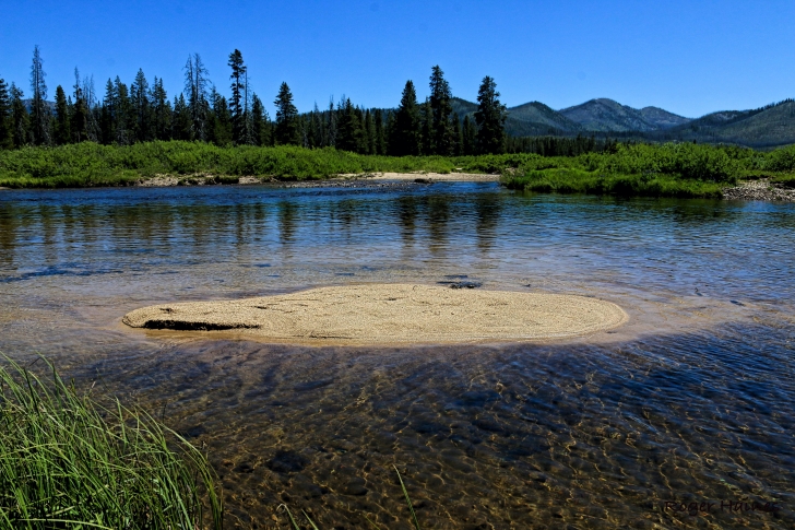 Camping at Bench Creek Campground near the Sawtooth Mountains