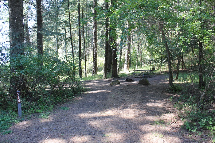 Campsite in Benewah Campground.