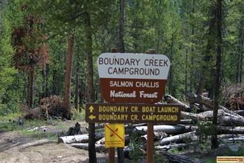 Boundary Creek Campground sign