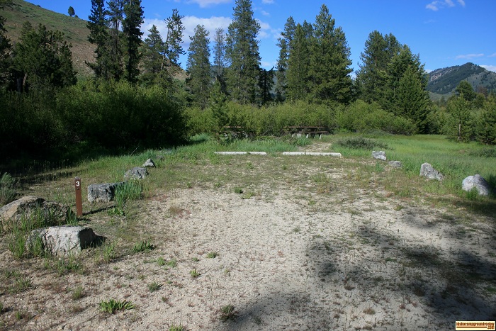 A campsite in Bowns Campground.