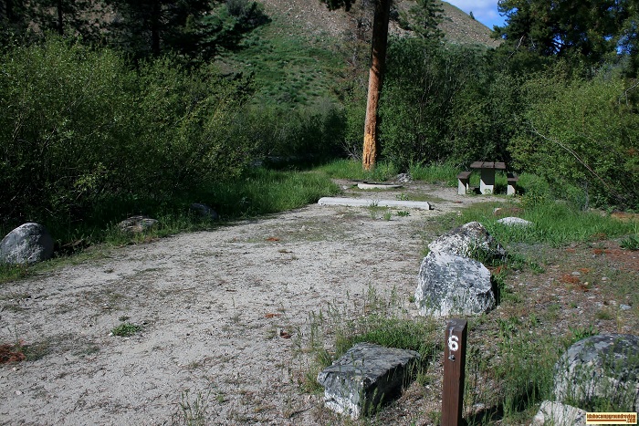 A campsite in Bowns Campground.