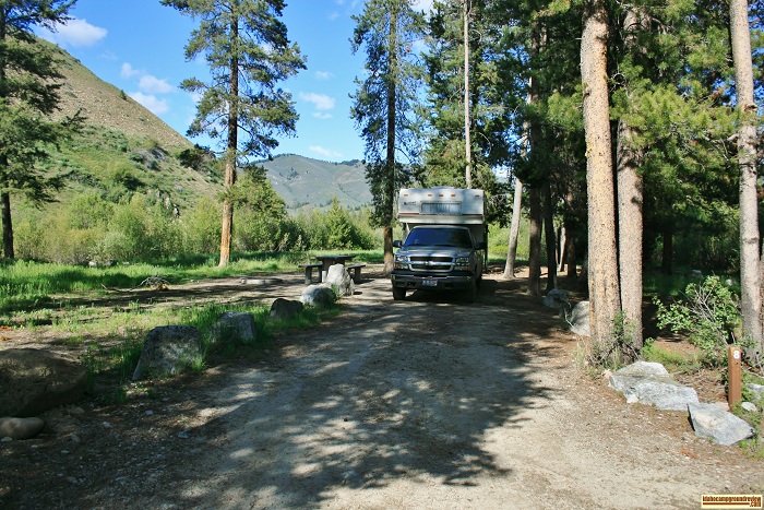 A campsite in Bowns Campground.