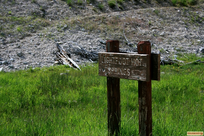 Lightfoot Hot Spring is right on the road west of Bowns Campground.