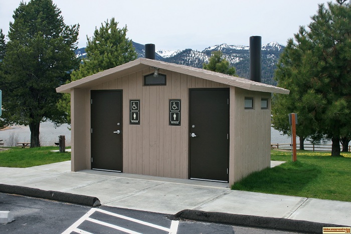 Nice well kept vault style outhouse.