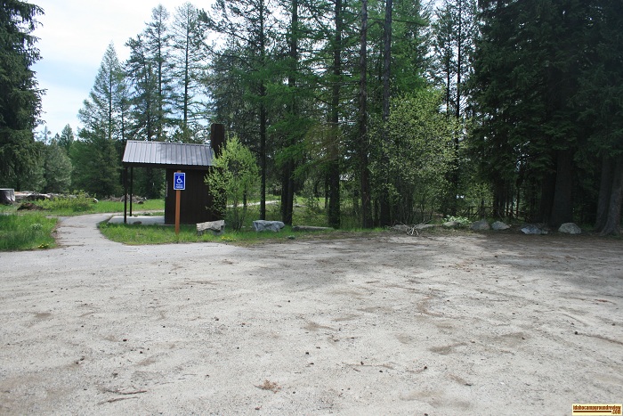 There are two parking areas, this is one, the other is across the bridge.