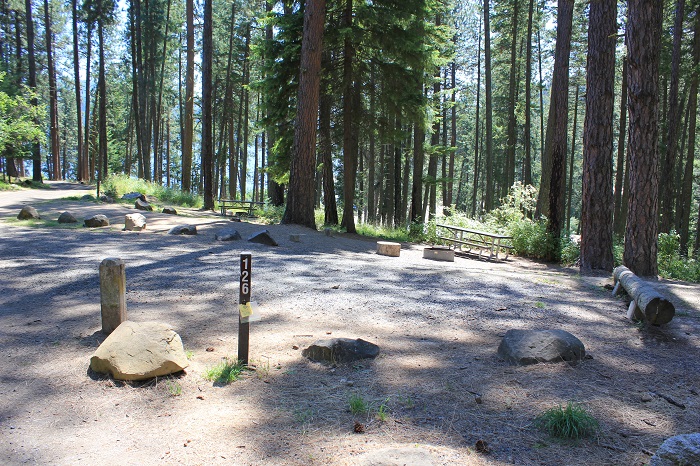Chatcolet Campground, part of Heyburn State Park, signs in information.