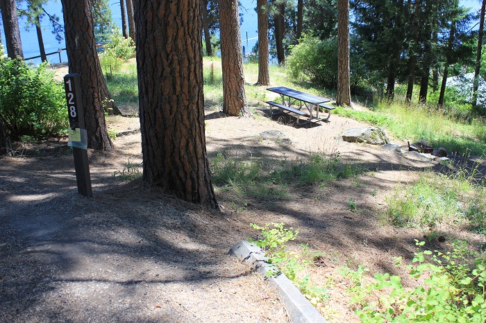 Chatcolet Campground, part of Heyburn State Park, signs in information.