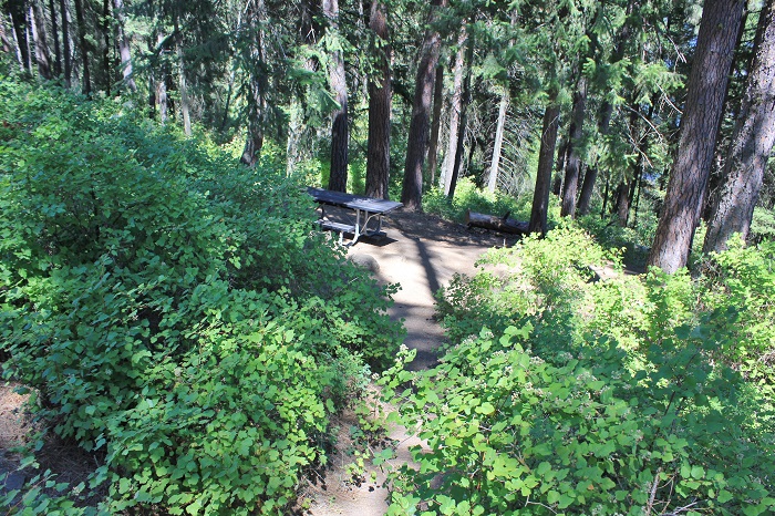 Chatcolet Campground, part of Heyburn State Park, signs in information.