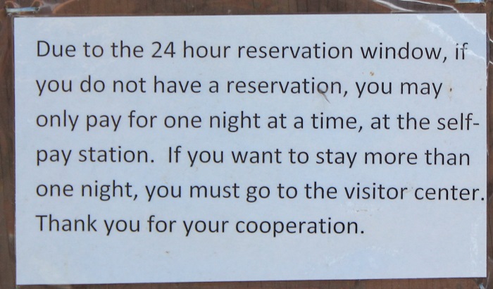 Chatcolet Campground, part of Heyburn State Park, signs in information.