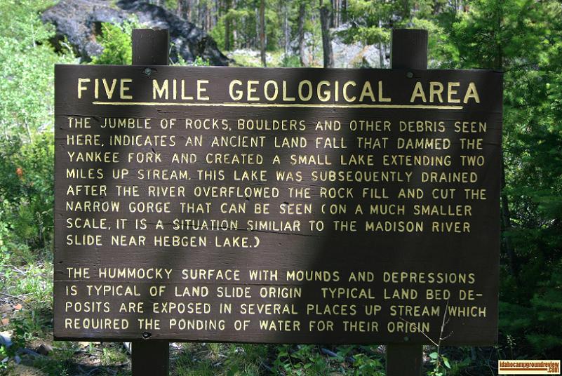 Geological Site at Custer #1 Campground on the Yankee Fork of the Salmon River.