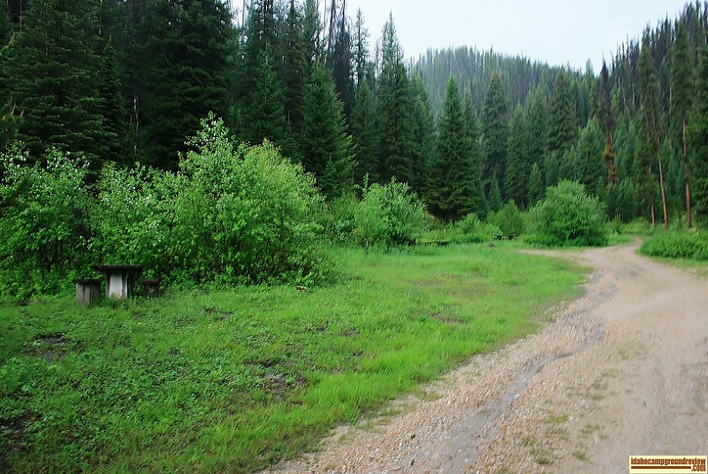 View of campsites at Ditch Creek Campground near Elk City, Idaho.