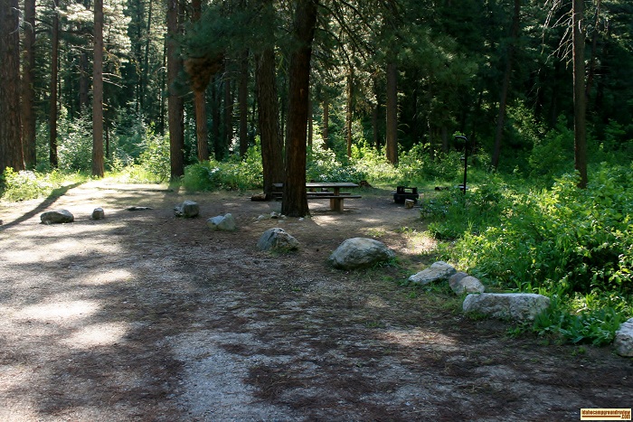 Dog Creek Campground campsite, for those who love camping in Idaho.