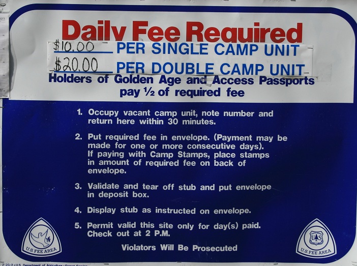 Elks Flat Campground Review, info sign