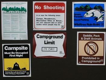 Elks Flat Campground Review, info sign