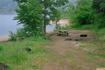 View of camping in Idaho at Evans Creek Campground on Anderson Ranch Reservoir. For all of you who love camping in Idaho.