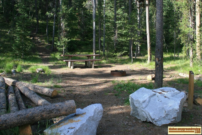 Tent / RV camping site in Fir Creek Campground on the Salmon River