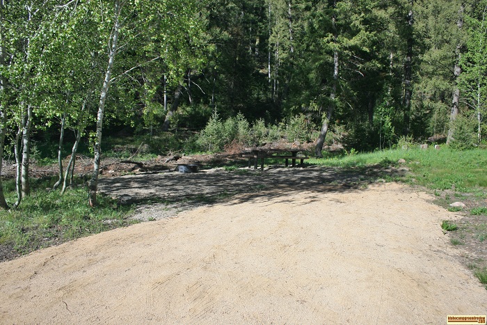 A campsite in Five Points Campground.