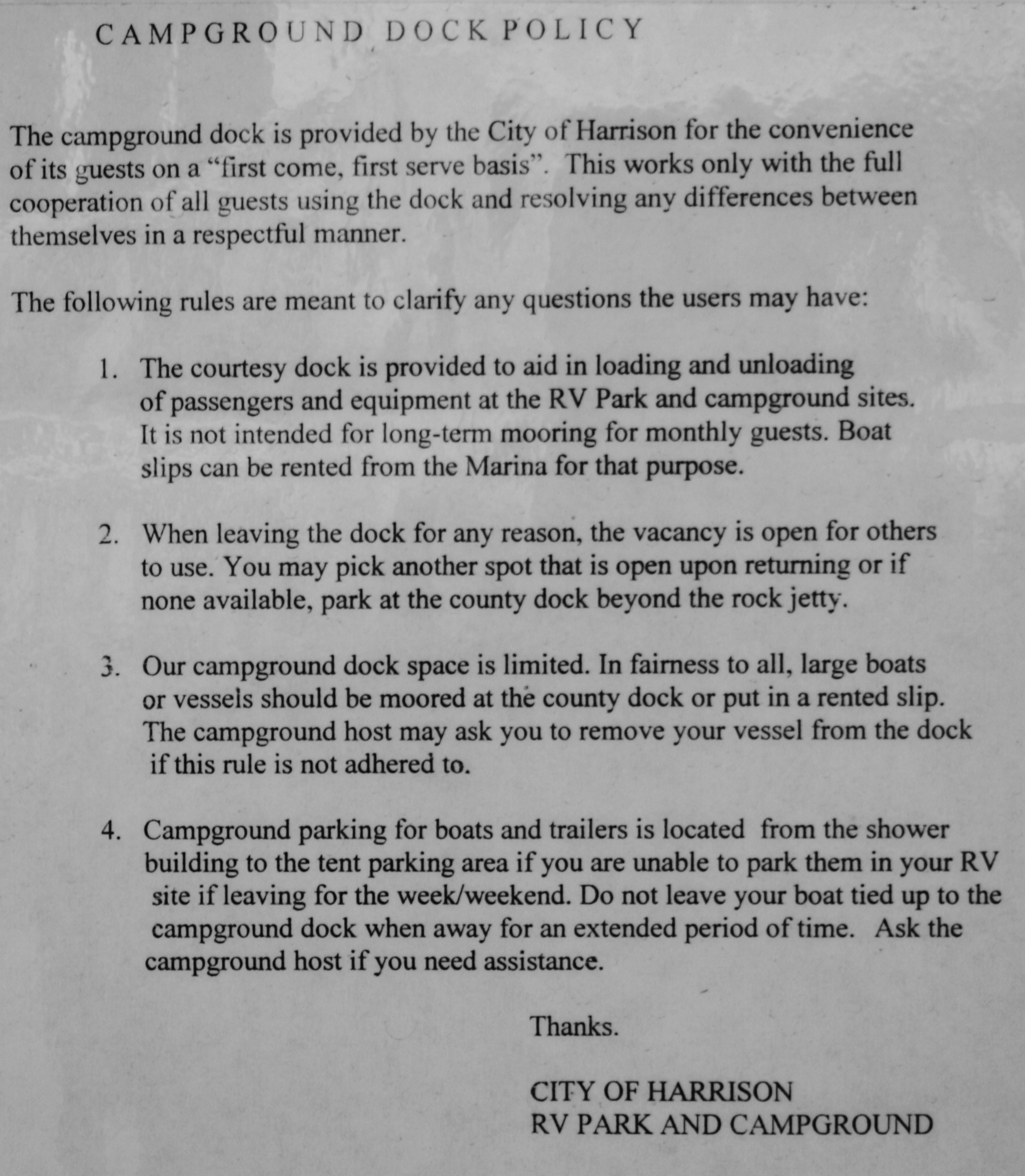 Harrison RV park and Marina on Coeur d'Alene.