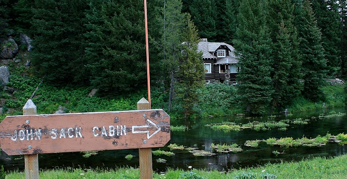 This is a view from the park area of John Sack's cabin. The cabin is now a museum and learning the story of John Sack is well worth visiting the cabin.
