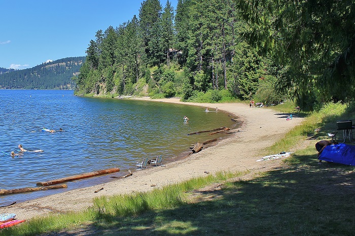 The day use area at Rocky Point has a nice beach.