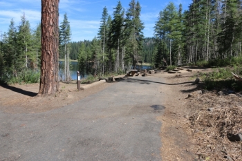 Typical RV or tent cam site in Hollywood point campground on sagehen reservoir, idaho