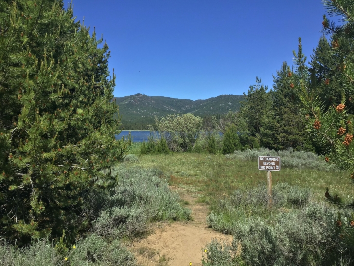 Camping in Idaho at Horsethief Reservoir Campground.