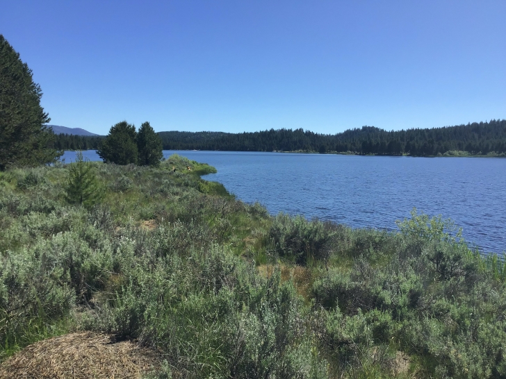 Camping in Idaho at Horsethief Reservoir Campground.