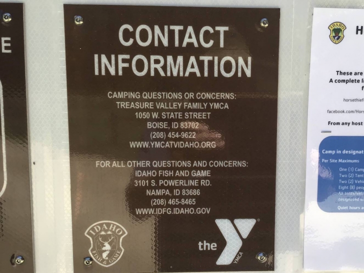 Contact information for Horsethief Reservoir Campground.