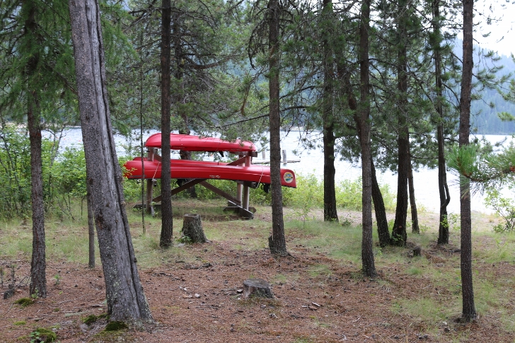 You may rent a canoe from the park, these are kept near the picnic area.
