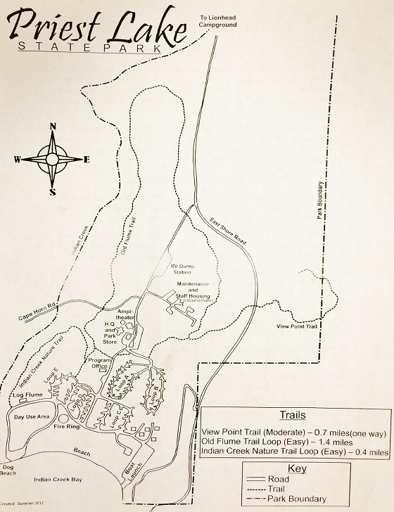 Indian Creek Campground, a part of Priest Lake State Park.