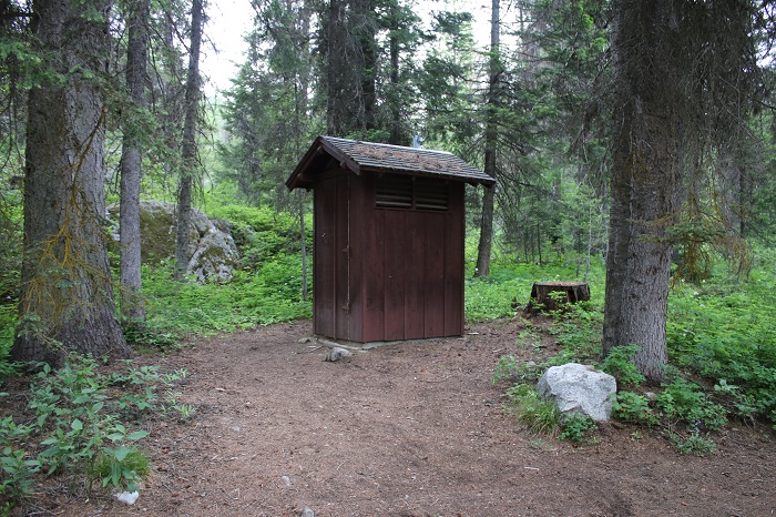 Lake Fork Campground site outhouse.