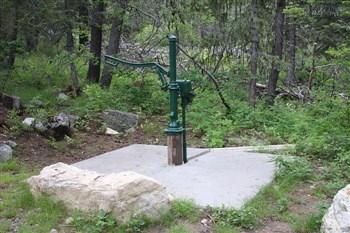 Lake Fork Campground has a handpump equipped well and the water was good.