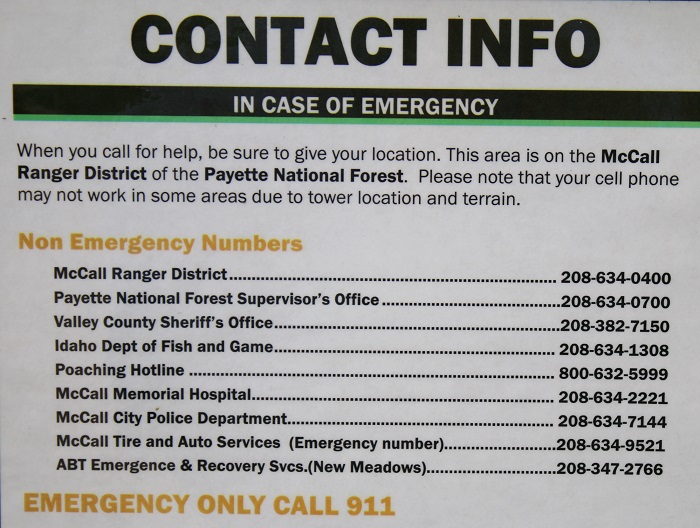 Lake Fork Campground camping info signs.