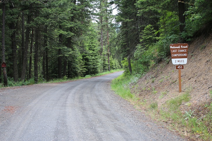 You will see this sign as you turn on to Last Chance Road.