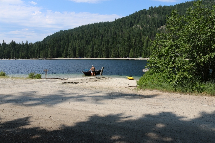 The boat launch has been over-run with sand.
