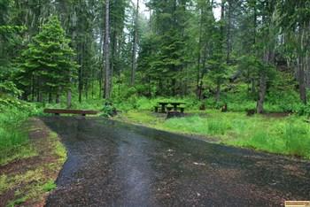 Potlatch river runs past little boulder creek campground