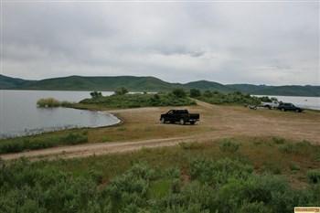 This a view of the main Little Camas Reservoir camping area.