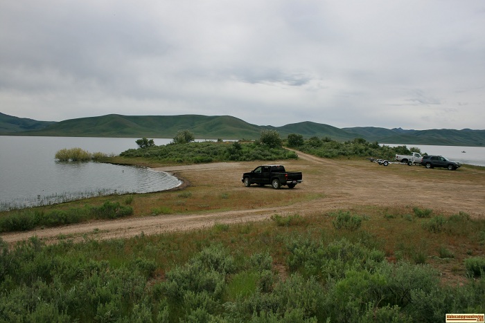 This a view of the main Little Camas Reservoir camping area.