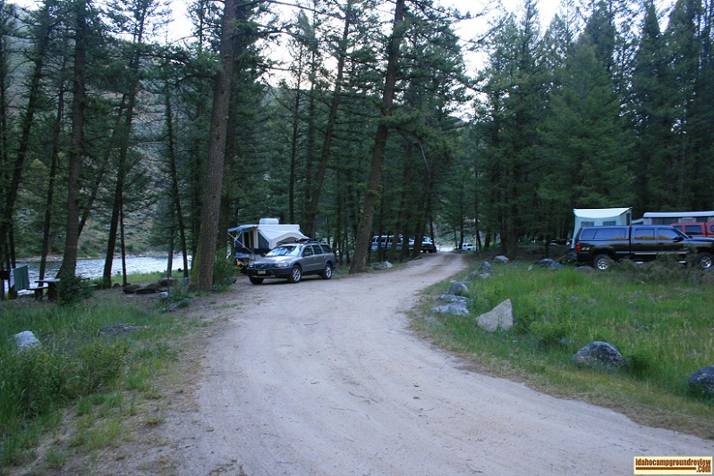 This is a view of Lower O'Brien Campground on the Salmon River.