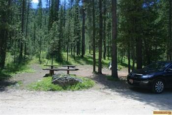 This a view of one of the sites at Marsh Creek Campground