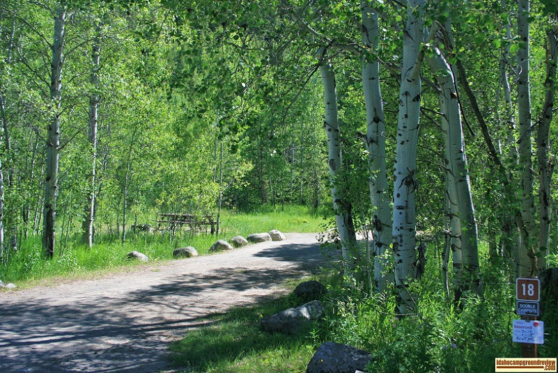 Number 18 RV camping site in North Fork Campground.
