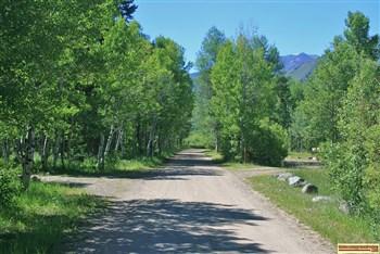 North Fork Campground lays along the Big Wood River in a dense stand of aspen trees.