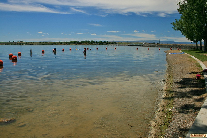 This is the beach and swimming area at North Park Campground.